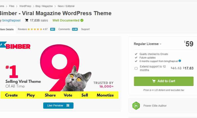 Bimber WordPress Theme 9.2.1 Free Download Nulled Viral Magazine