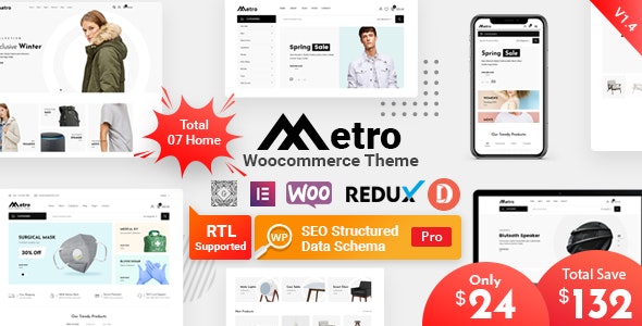 Metro WordPress Theme 2.1 Free Download Minimal WooCommerce